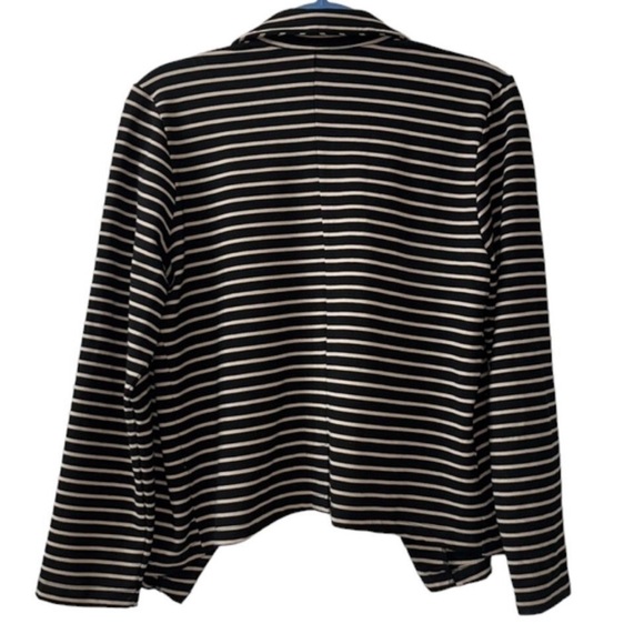 Anthropologie Dolan Black & Tan Striped Shadow Band Cropped Open Blazer Jacket - Picture 4 of 5